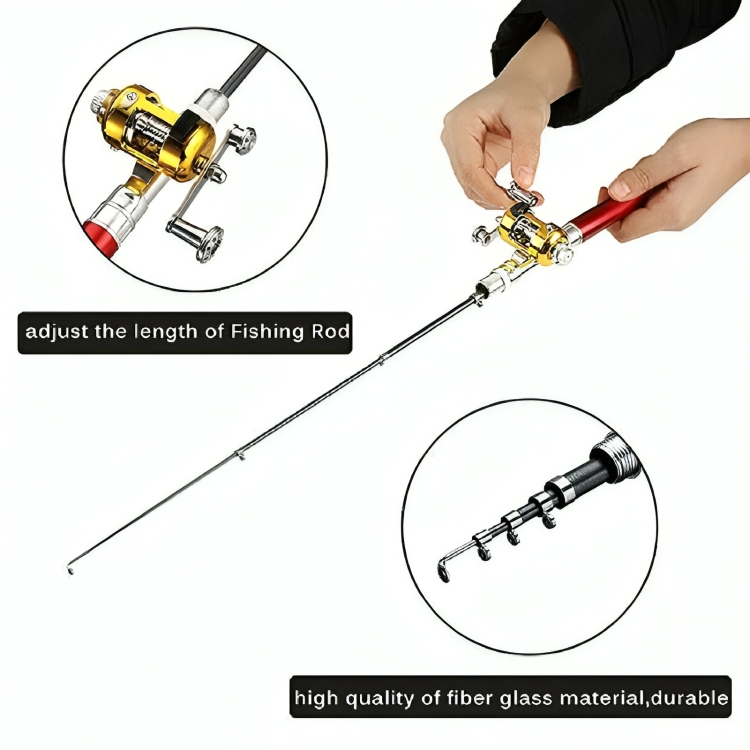 50 % DE REMISE TEMPORAIRE | PenRod™ | Canne à pêche miniature portable