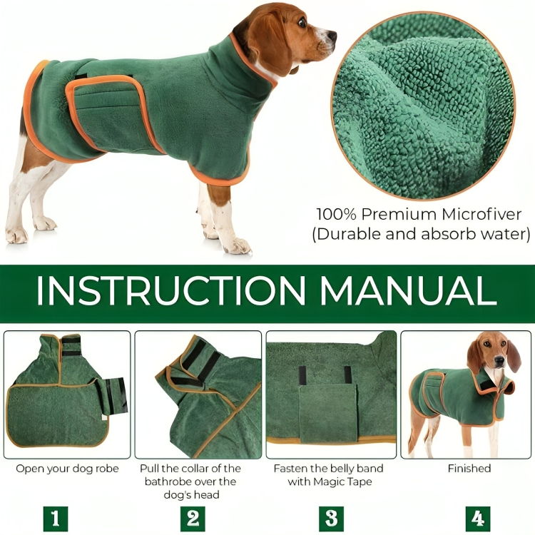 50% DE REMISE TEMPORAIRE | WarmPaws™ | Peignoir de bain pour chien super absorbant