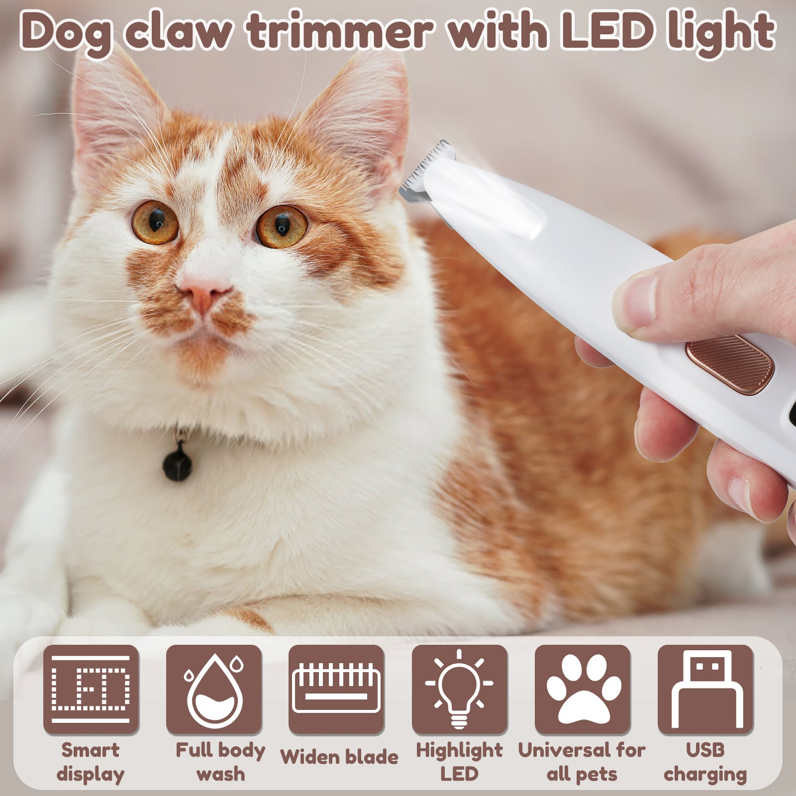 1 + 1 GRATUIT AUJOURD'HUI | TidyPaws™ | Tondeuse à cheveux pour animaux LED Pro