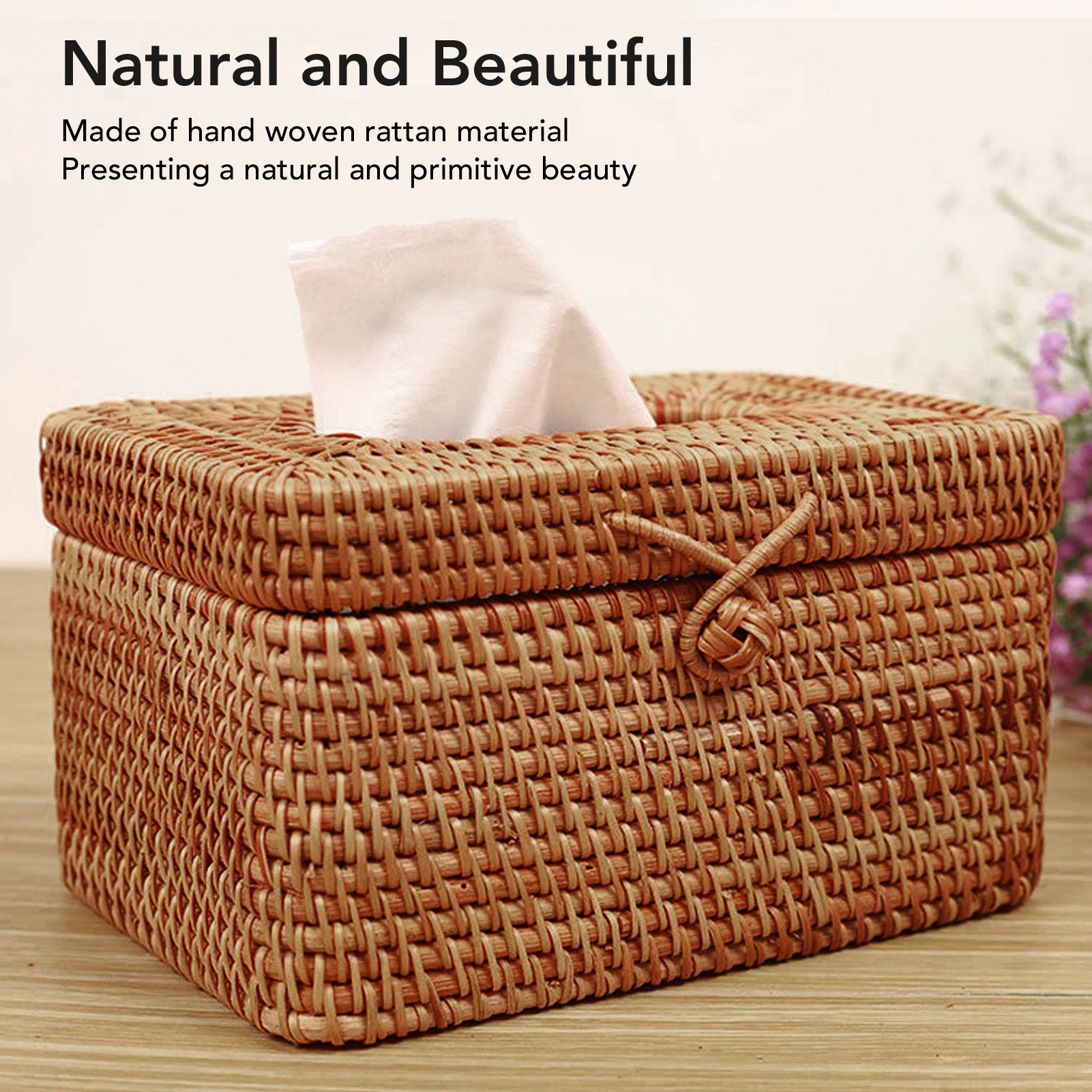 50% DE RABAIS TEMPORAIRE | RusticBox™ | Boîte à mouchoirs en rattan faite à la main