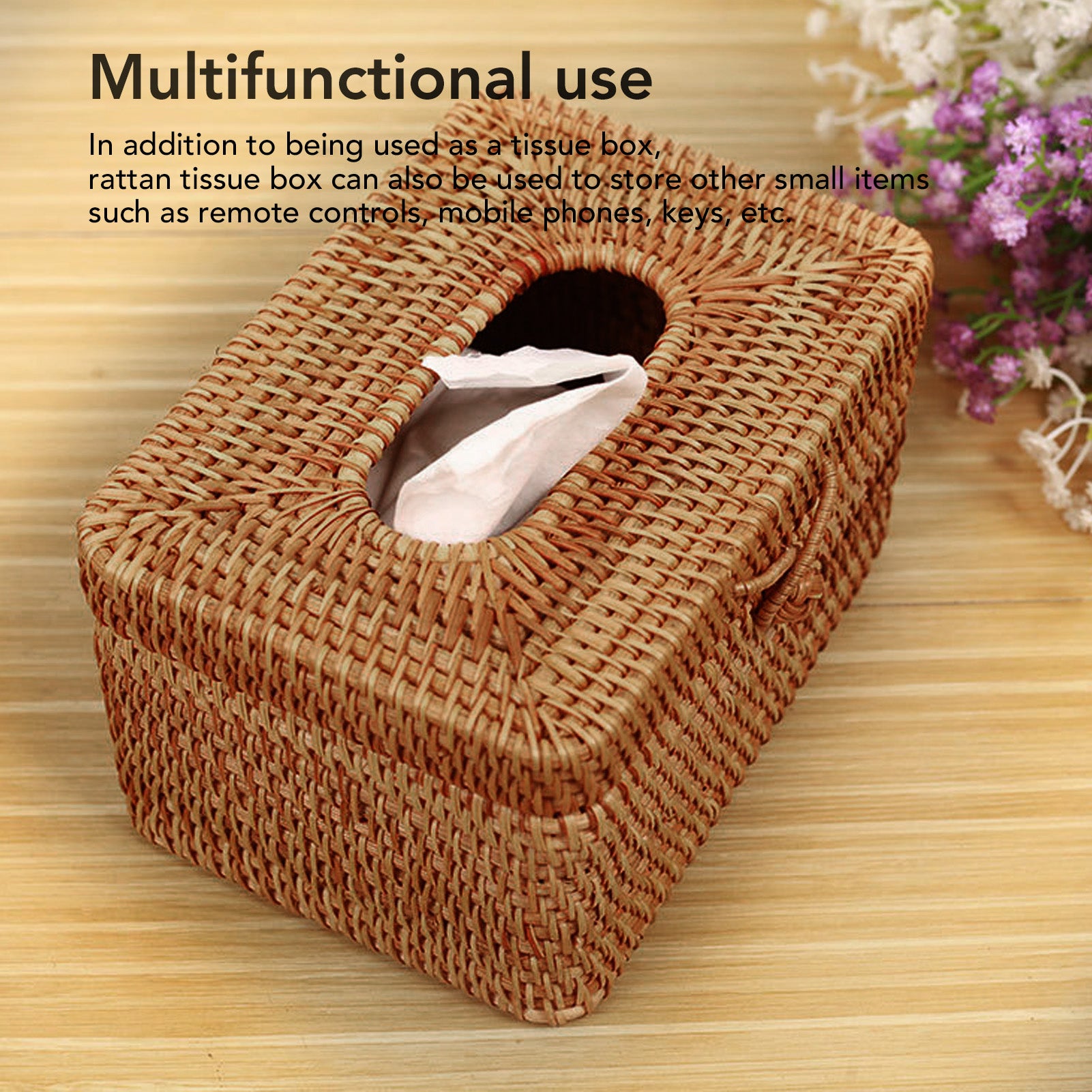 50% DE RABAIS TEMPORAIRE | RusticBox™ | Boîte à mouchoirs en rattan faite à la main
