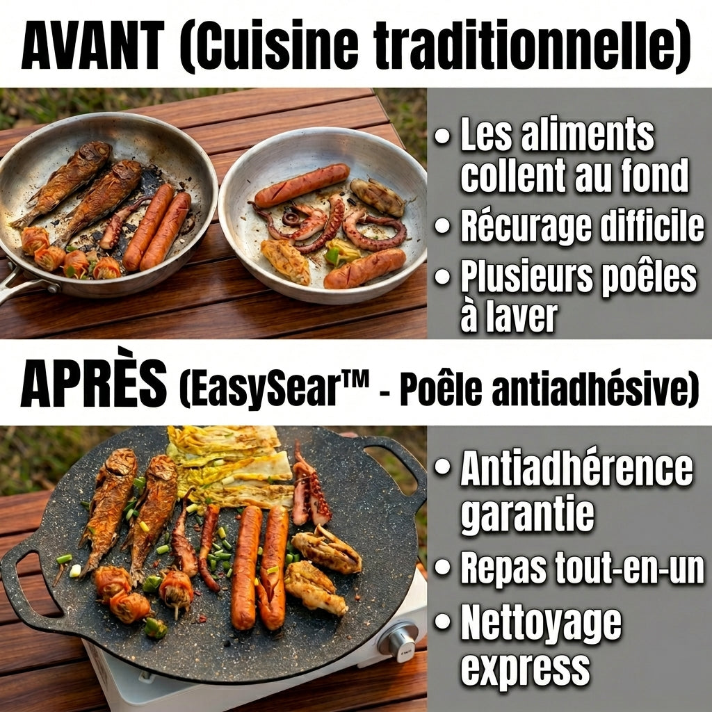 1+2 OFFERT · AUJOURD'HUI · EasySear™ · Poêle antiadhésive