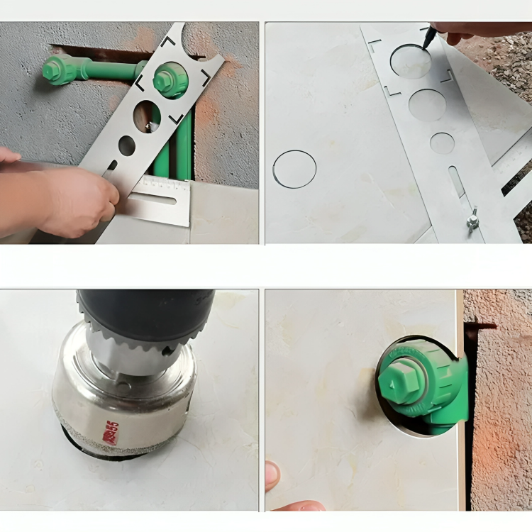 50% DE REMISE TEMPORAIRE | TileGuide™ | Règle de mesure d'angle de carrelage avec dispositif de recherche de trous