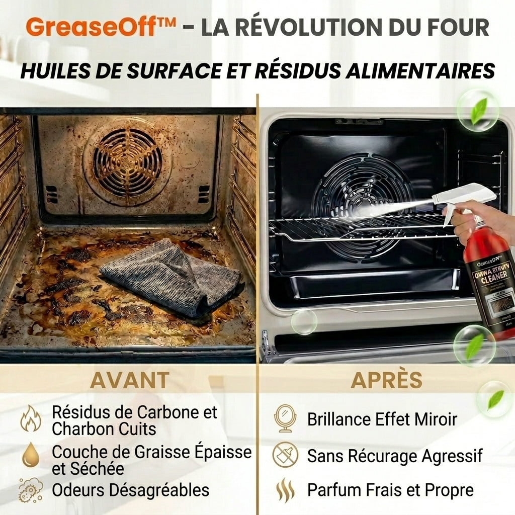 -50 % · OFFRE LIMITÉE · GreaseOff™ · Nettoyant pour four