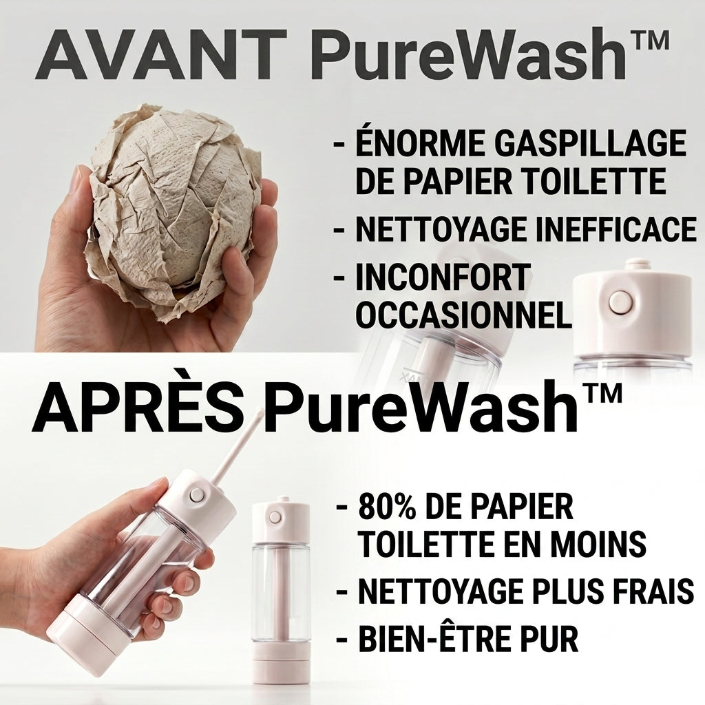 -50 % · OFFRE LIMITÉE · PureWash™ · Bidet portable