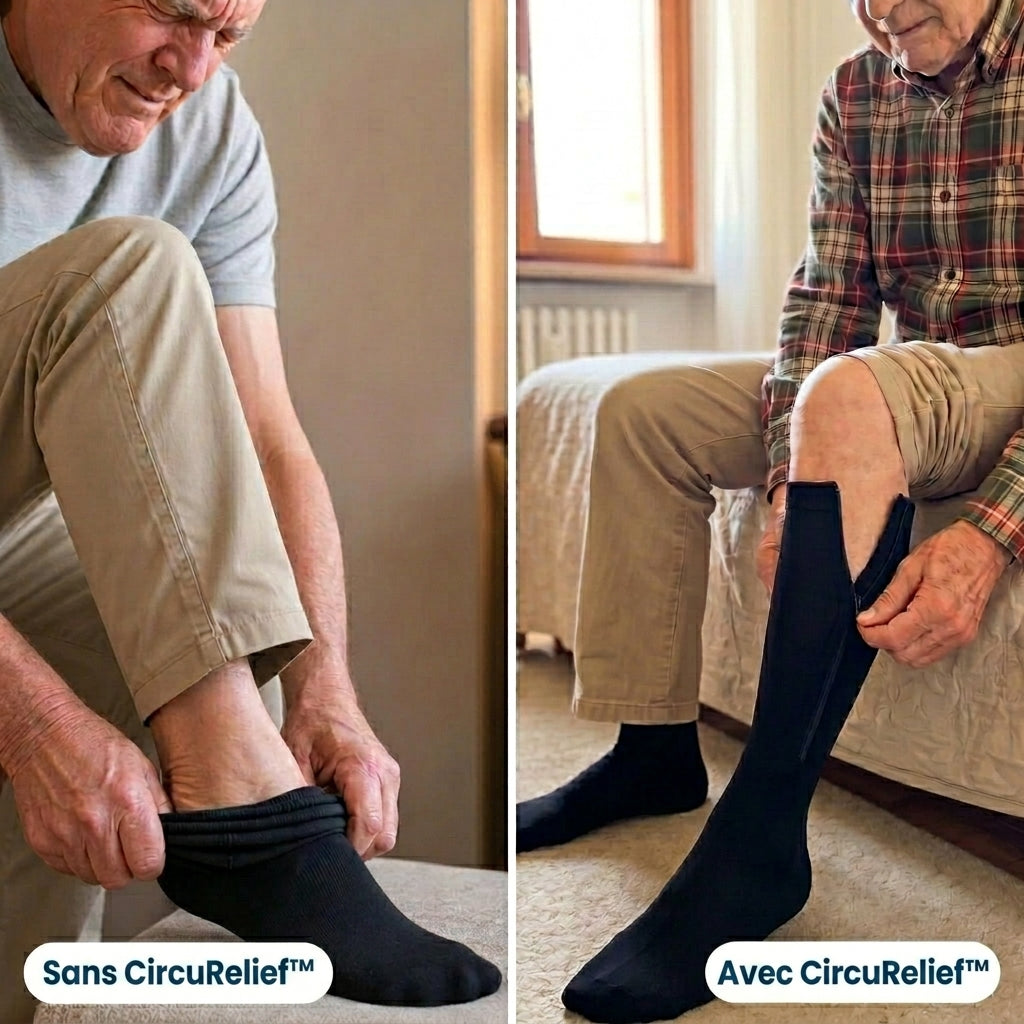 1+1 OFFERT · AUJOURD'HUI · CircuRelief™ · Chaussettes de compression