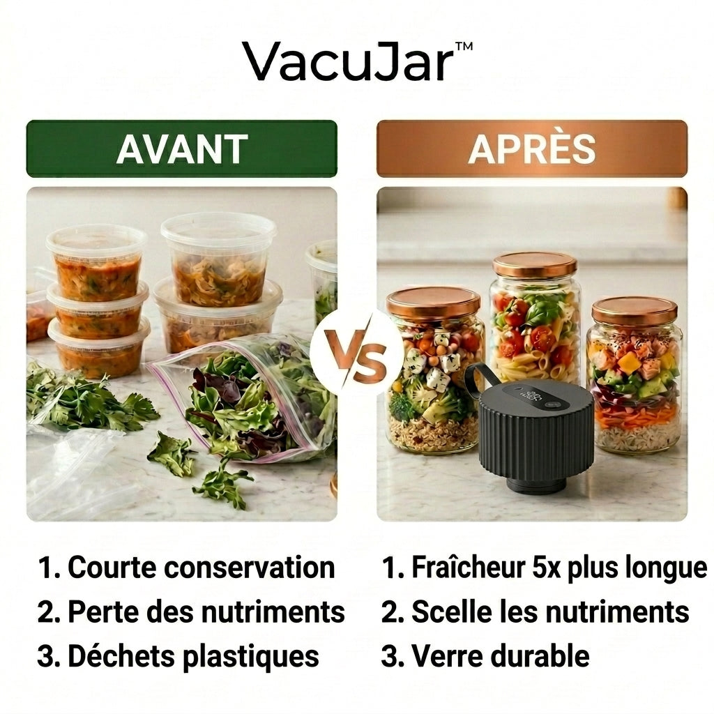 -50 % · OFFRE LIMITÉE · VacuJar™ · Verrou de Bocal