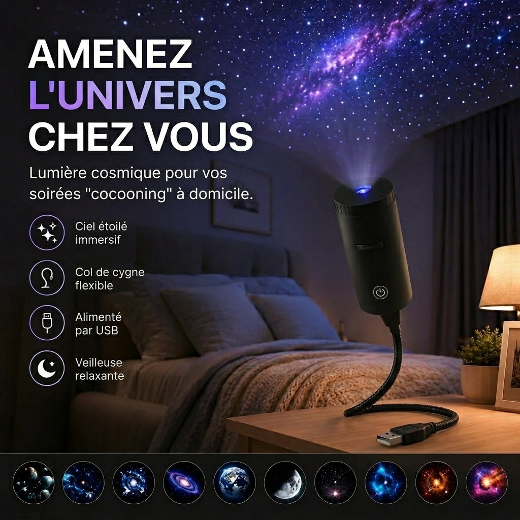 -50 % · OFFRE LIMITÉE · StarScape™ · Projecteur Galaxie