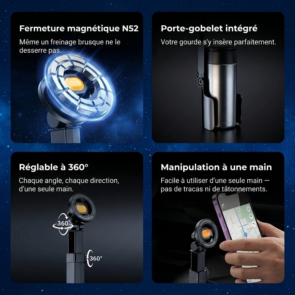-50 % · OFFRE LIMITÉE · RideDock™ · Support pour téléphone et porte-gobelet