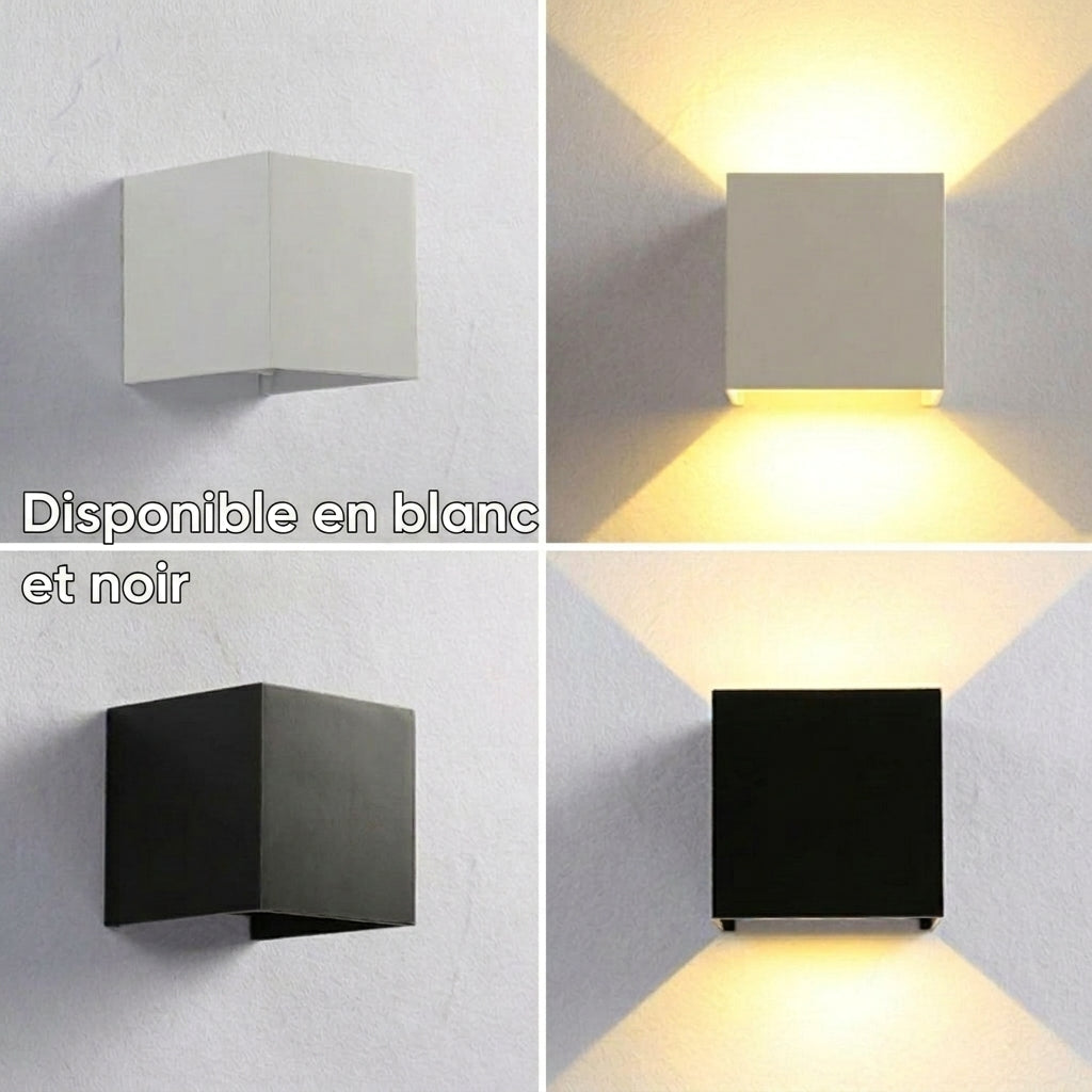 -50 % · OFFRE LIMITÉE · LuminaCube™ · L'applique murale sans fil au design luxueux !