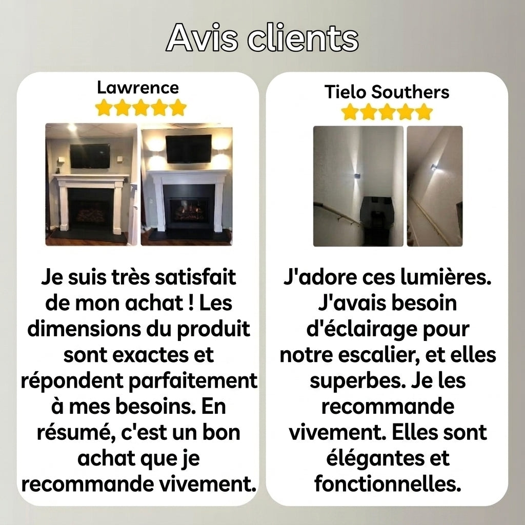 -50 % · OFFRE LIMITÉE · LuminaCube™ · L'applique murale sans fil au design luxueux !