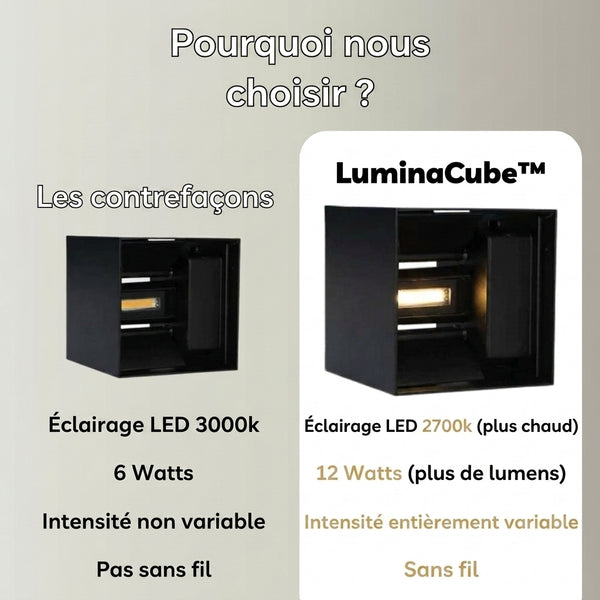 -50 % · OFFRE LIMITÉE · LuminaCube™ · L