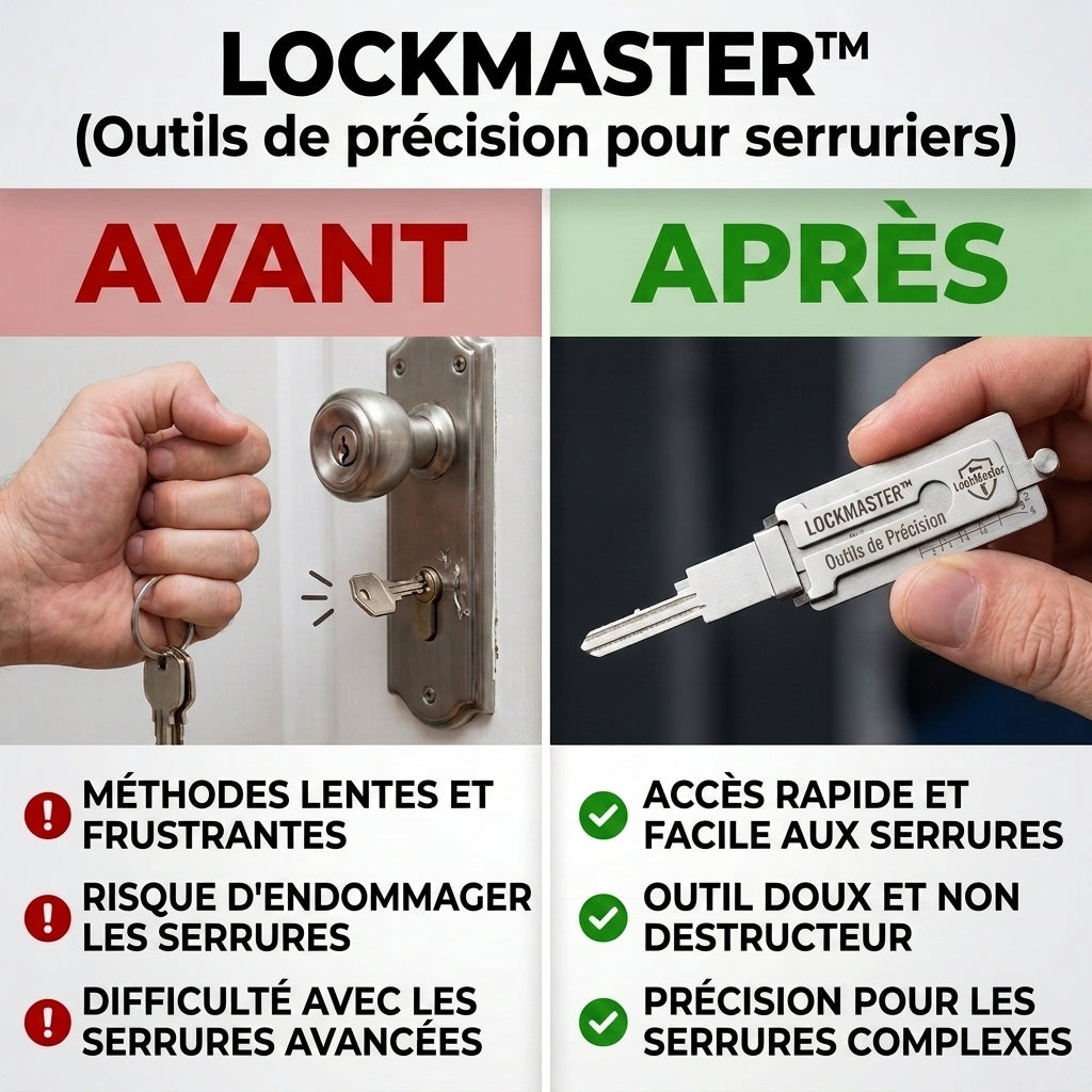 -60 % · OFFRE LIMITÉE · LockMaster™ · Des outils de précision pour les serruriers