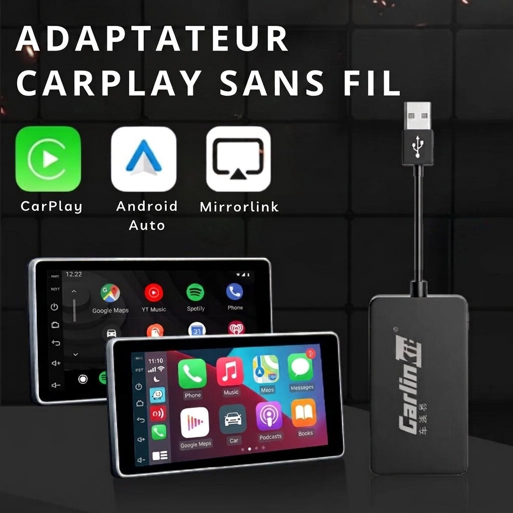 -50 % · OFFRE LIMITÉE · CarSync™ · Dongle voiture compatible avec tous les véhicules !