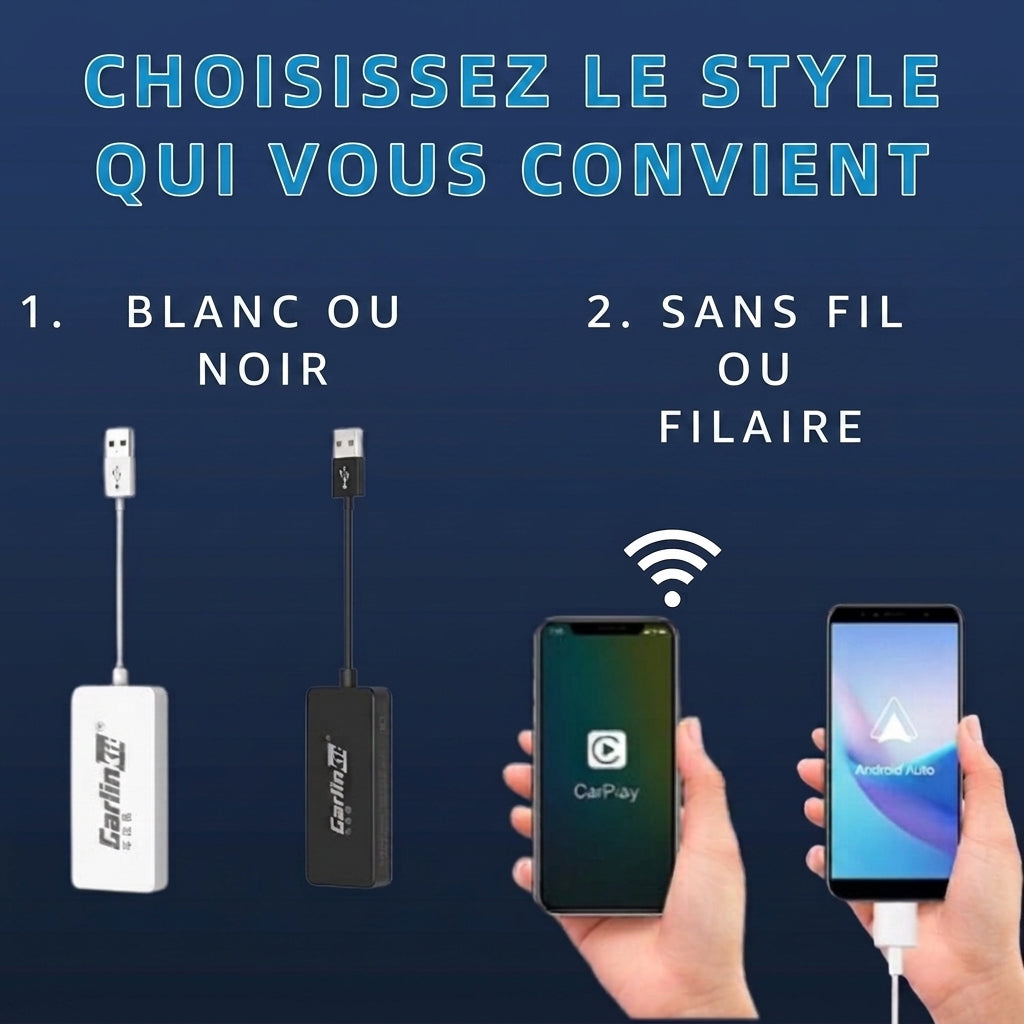 -50 % · OFFRE LIMITÉE · CarSync™ · Dongle voiture compatible avec tous les véhicules !