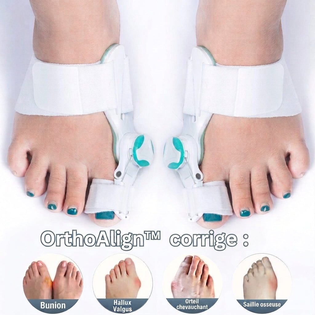1+1 OFFERT · AUJOURD'HUI · OrthoAlign™ · Correcteur d'hallux valgus
