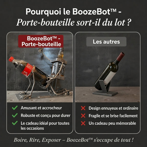 -50 % · OFFRE LIMITÉE · BoozeBot™ · Support pour bouteille
