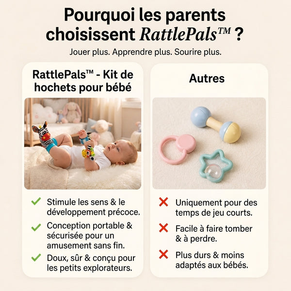 -50 % · OFFRE LIMITÉE · RattlePals™ · Ensemble de hochets pour bébé