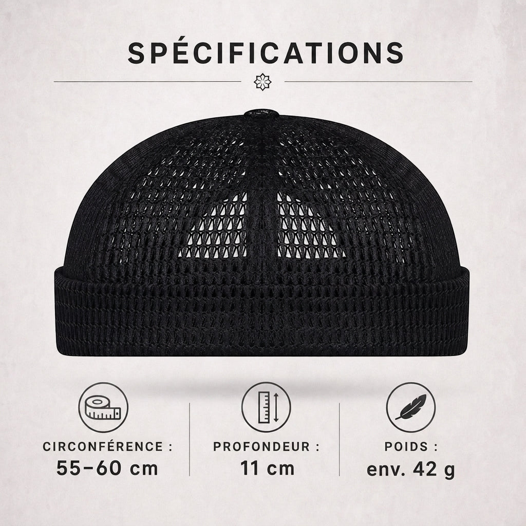 -50 % · OFFRE LIMITÉE · BreezeCap™ · Casquette sans visière en maille