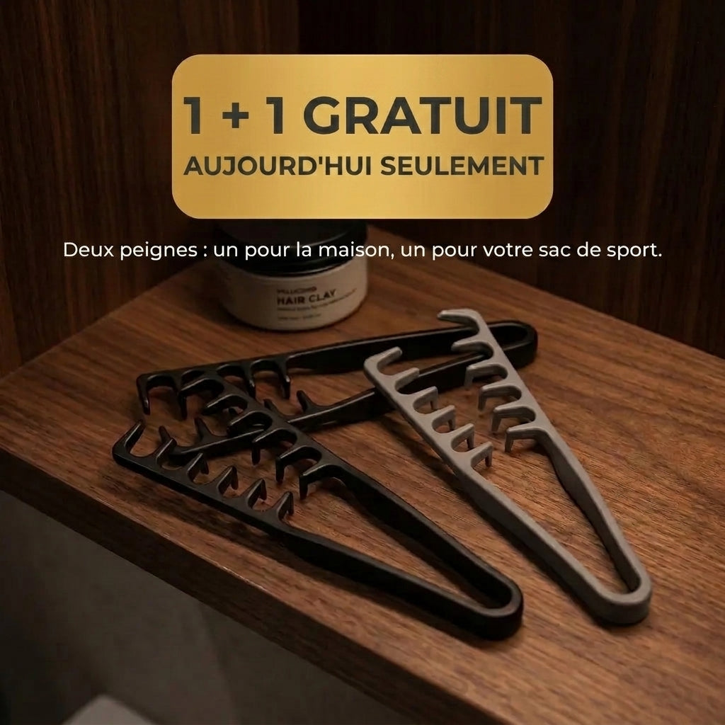1+1 OFFERT · AUJOURD'HUI · VoluComb™ · Peigne coiffant