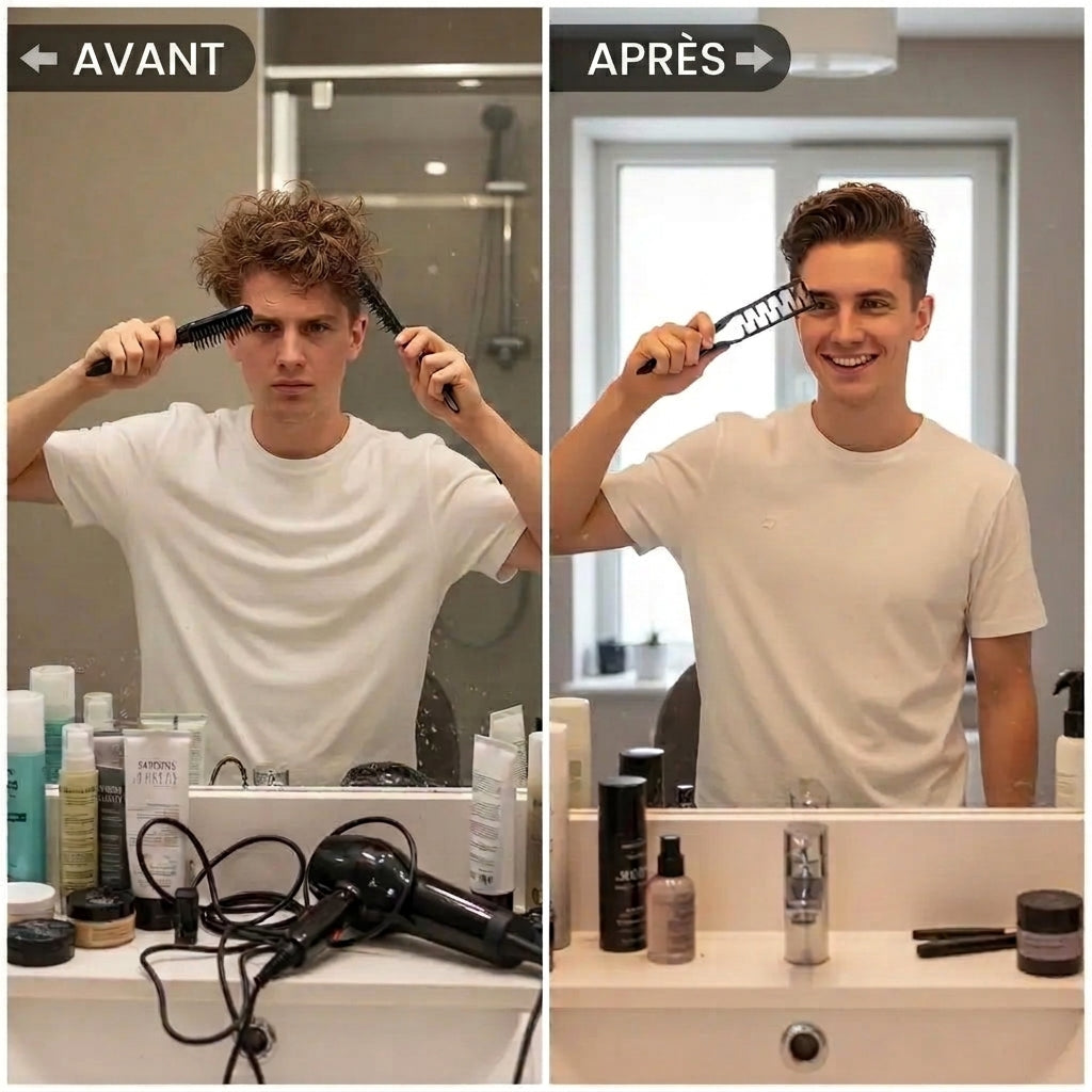 1+1 OFFERT · AUJOURD'HUI · VoluComb™ · Peigne coiffant
