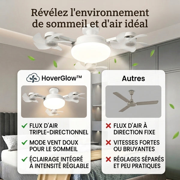 -50 % · OFFRE LIMITÉE · HoverGlow™ · Vous garde au frais et éclaire votre pièce !