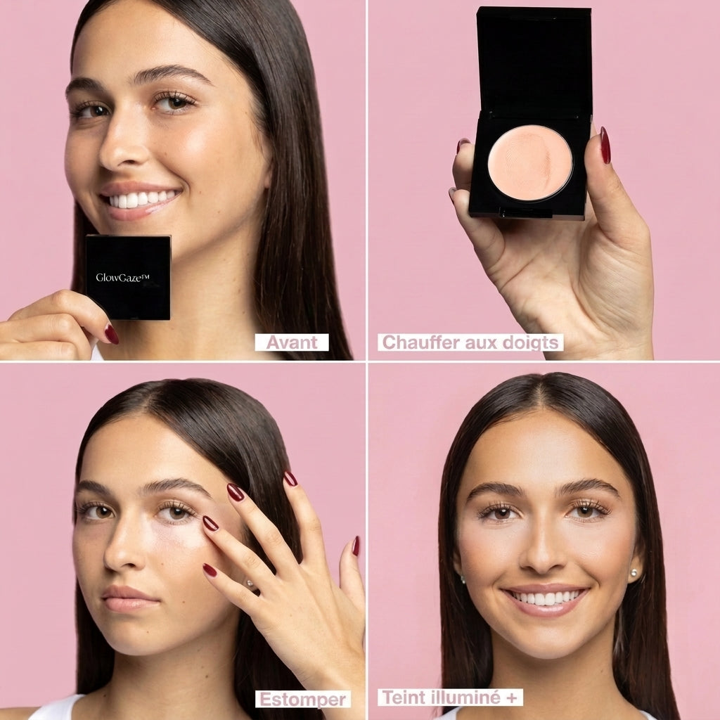 1+1 OFFERT · AUJOURD'HUI · GlowGaze™ · Correcteur anti-cernes