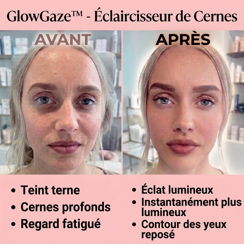 1+1 OFFERT · AUJOURD'HUI · GlowGaze™ · Correcteur anti-cernes