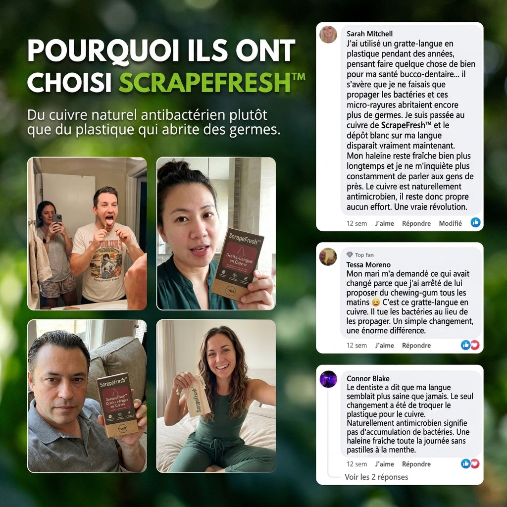 -50 % · OFFRE LIMITÉE · ScrapeFresh™ · Gratte-langue