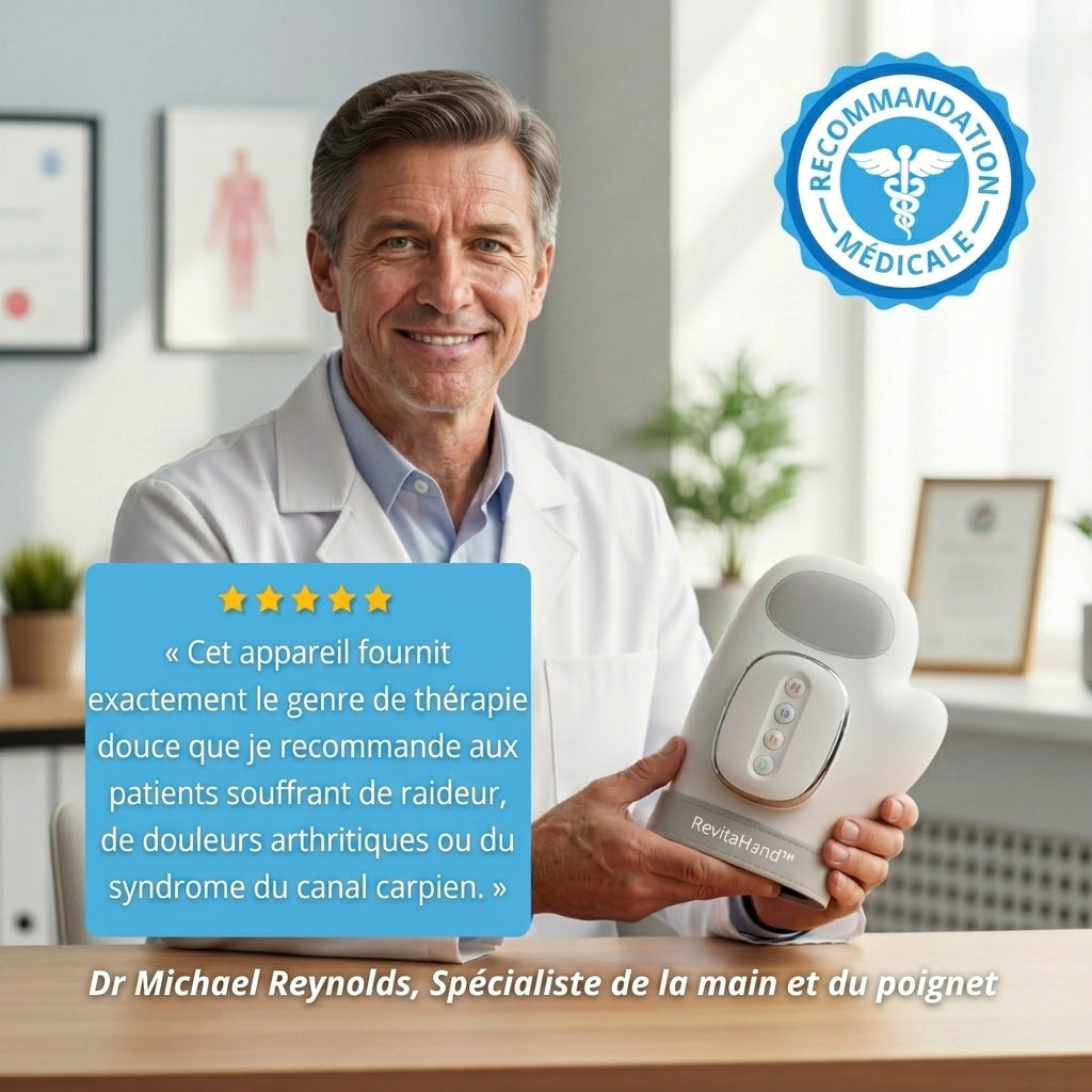 -50 % · OFFRE LIMITÉE · RevitaHand™ · Masseur de mains