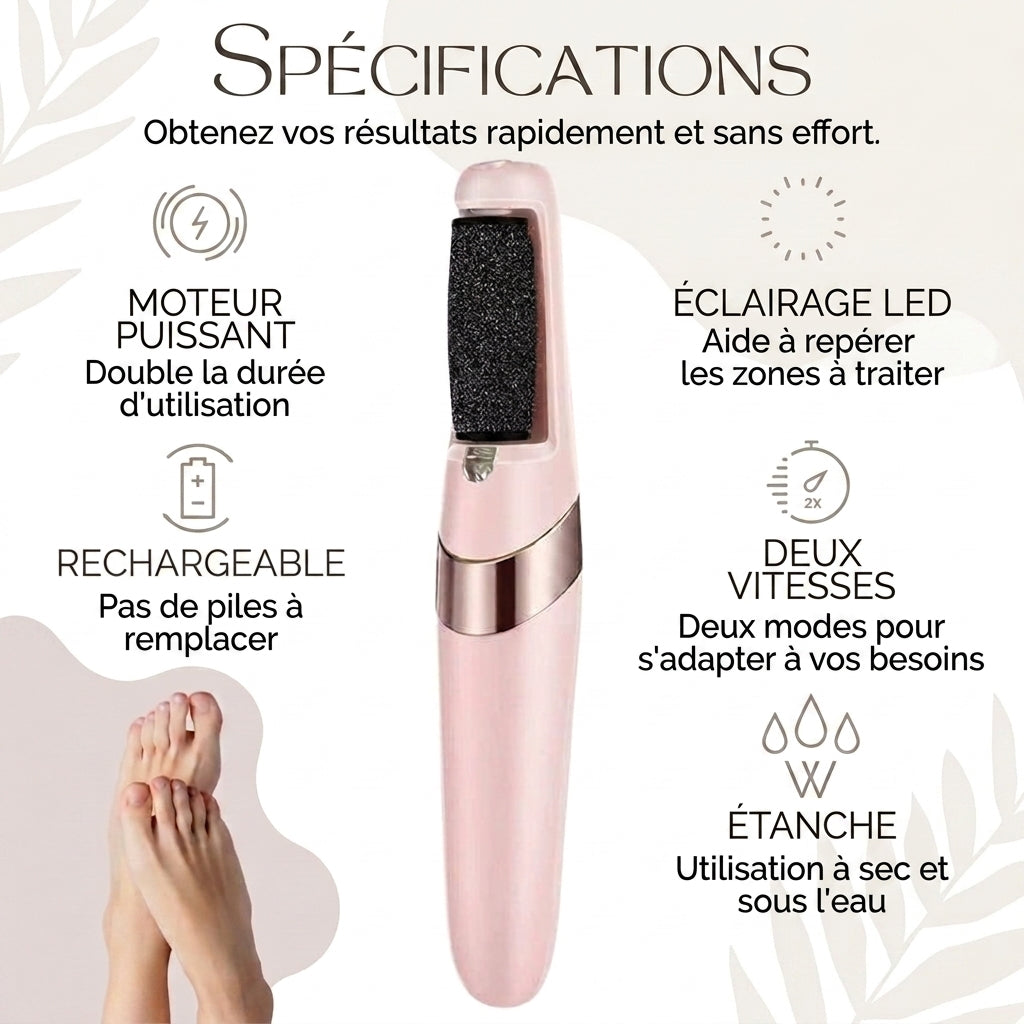-50 % · OFFRE LIMITÉE · CallusMaster™ · Lime électrique pour les pieds