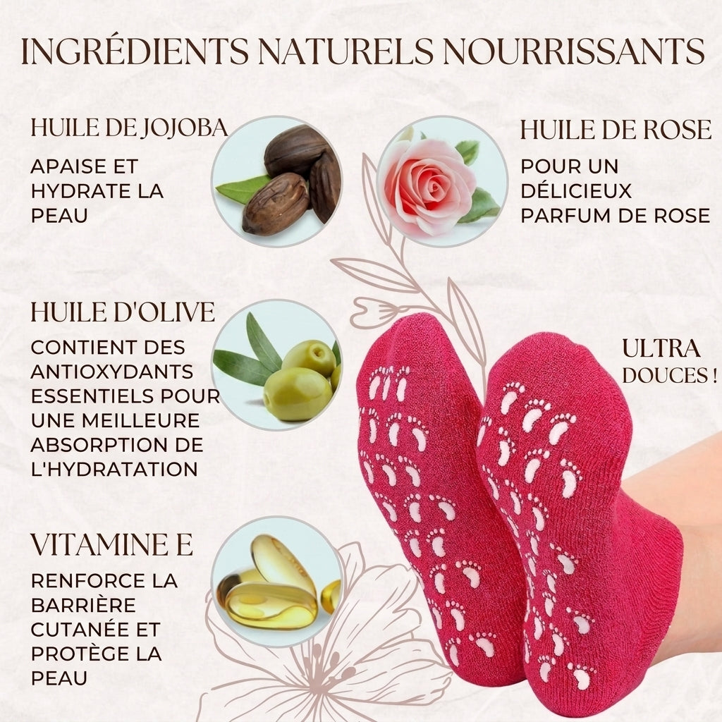 -50 % · OFFRE LIMITÉE · PurePamper™ ·  Chaussettes hydratantes en gel