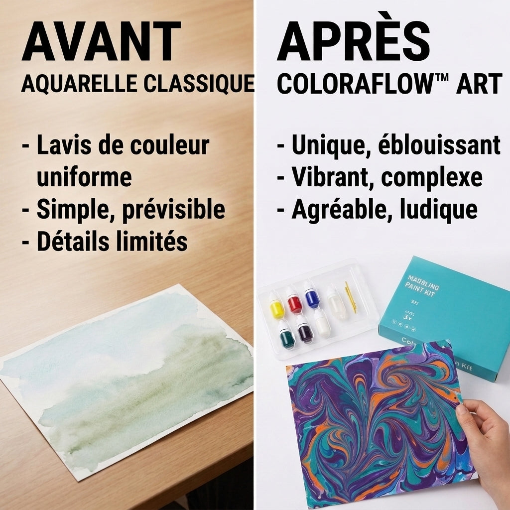 -50 % · OFFRE LIMITÉE · ColoraFlow™ · Kit de marbrure