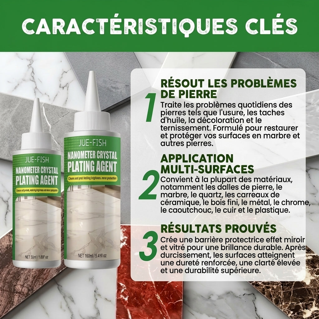 1+1 OFFERT · AUJOURD'HUI · SurfaceShine™ · Fini les surfaces en pierre ternes et usées !