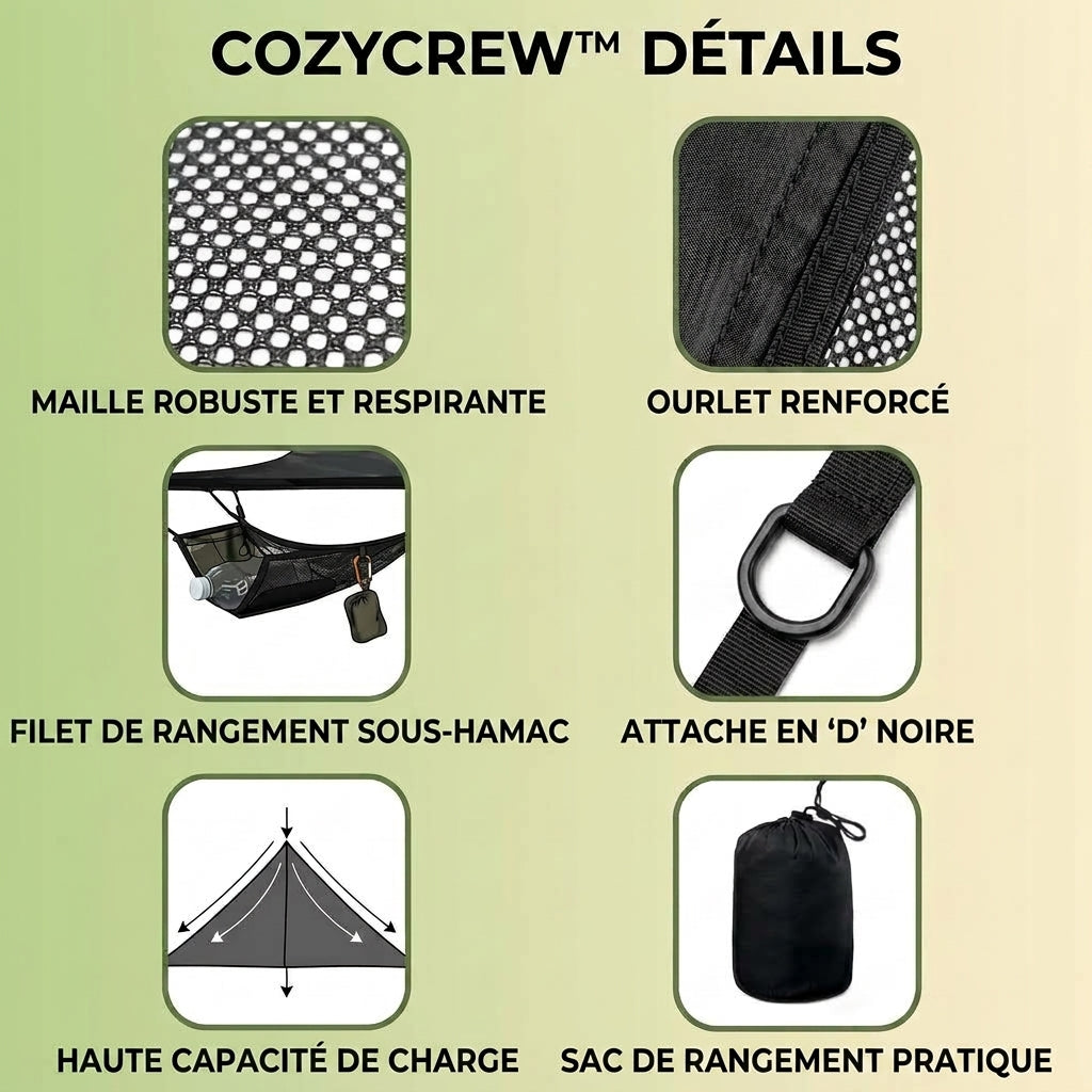 -50 % · OFFRE LIMITÉE · CozyCrew™ · Hamac pour plusieurs personnes
