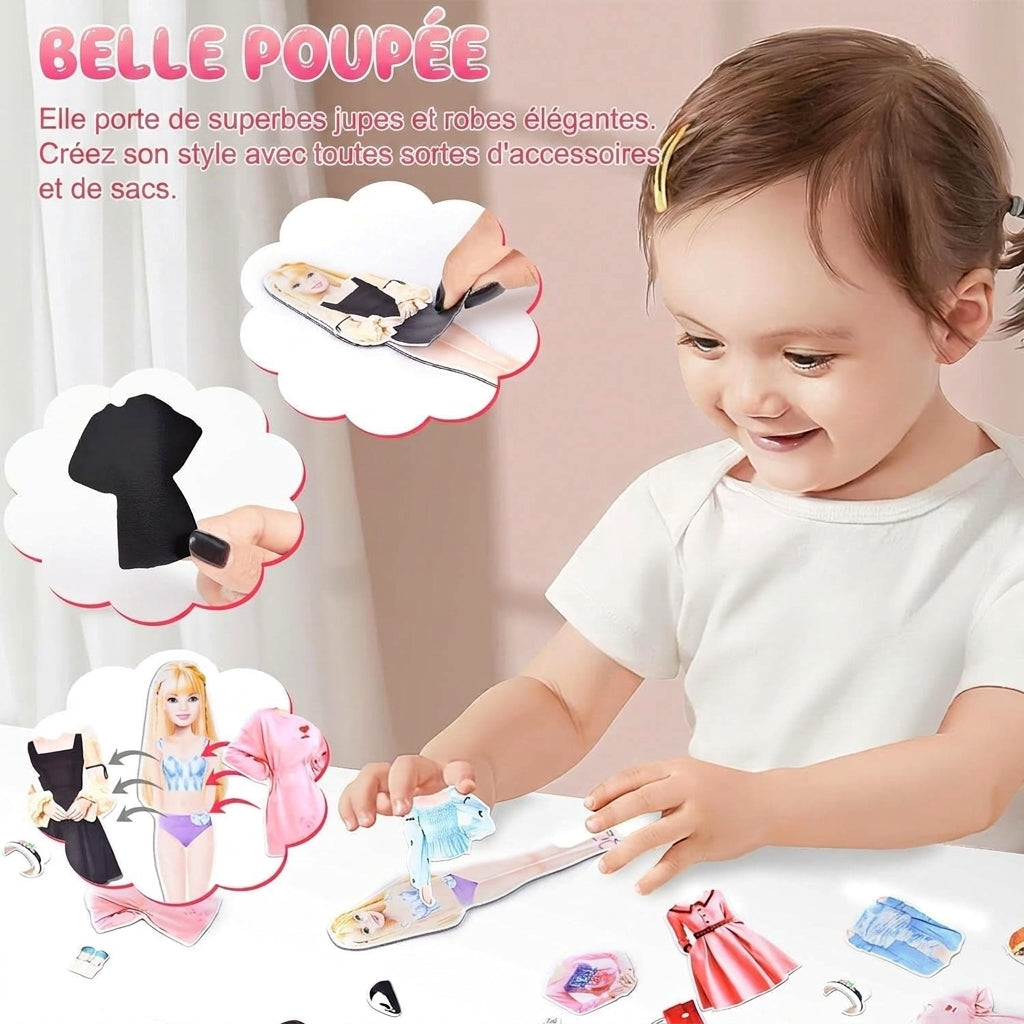 -50 % · OFFRE LIMITÉE · DollieDress™ · Poupée magnétique à habiller
