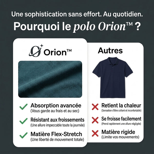 -50 % · OFFRE LIMITÉE · Orion™ · Polo premium en soie glacée pour homme