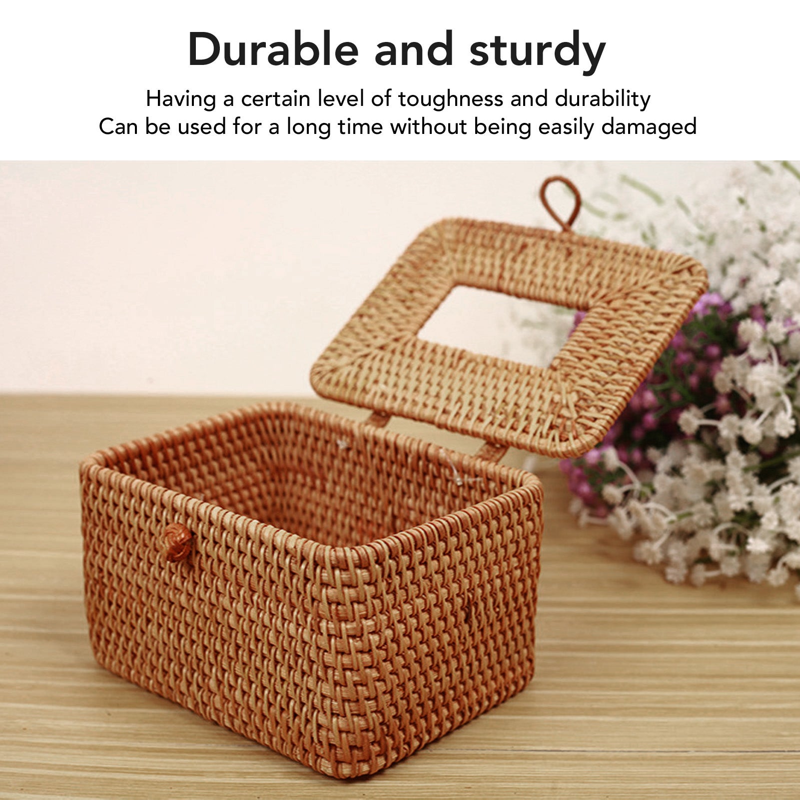 50% DE RABAIS TEMPORAIRE | RusticBox™ | Boîte à mouchoirs en rattan faite à la main