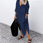 -50 % · OFFRE LIMITÉE · Anita™ · Robe chemise élégante unie avec fente