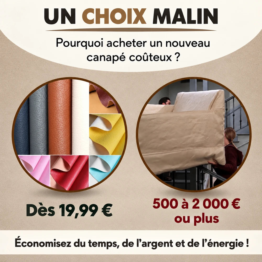 -50 % · OFFRE LIMITÉE · Self-Adhesive Patch · Patch de réparation en cuir