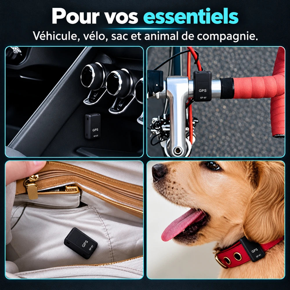 -50 % · OFFRE LIMITÉE · PortableTracker™ ·  Mini traceur GPS