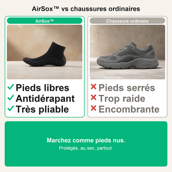 AirSox™ vs chaussures ordinaires