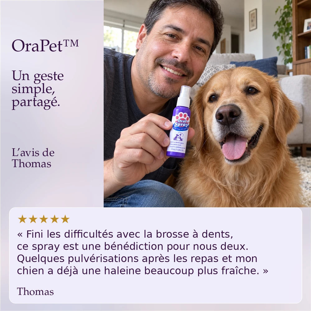 -50 % · OFFRE LIMITÉE · OraPet™ ·  Des dents et des gencives saines grâce au spray dentaire pour animaux !