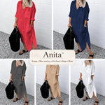 -50 % · OFFRE LIMITÉE · Anita™ · Robe chemise élégante unie avec fente