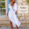 -50 % · OFFRE LIMITÉE · Anita™ · Robe chemise élégante unie avec fente