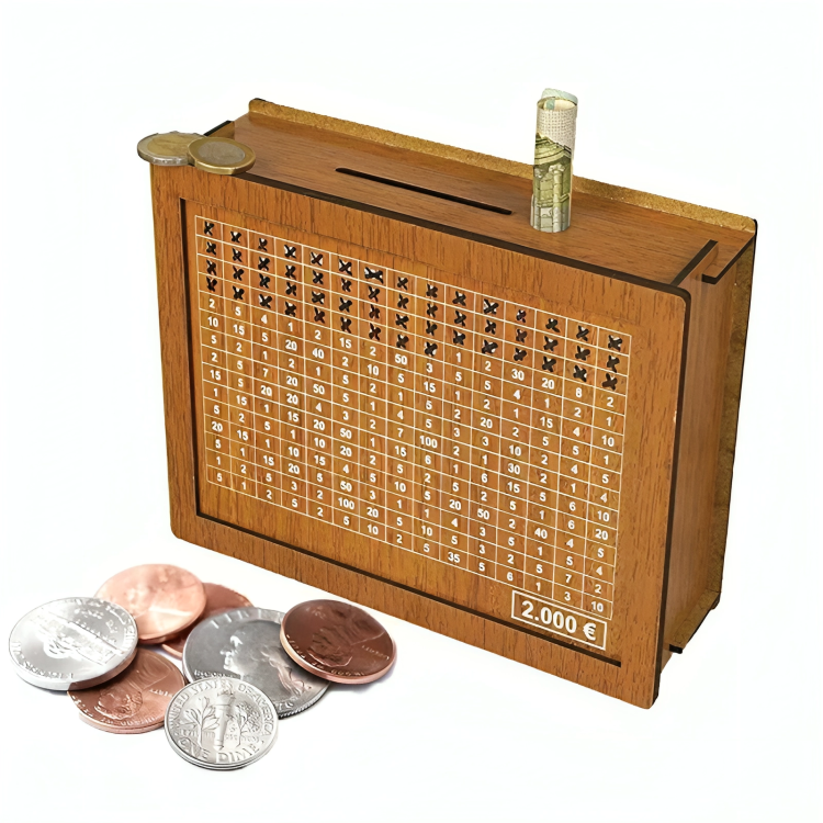 1 + 1 GRATUIT AUJOURD'HUI | WealthBox™ | Tirelire en bois