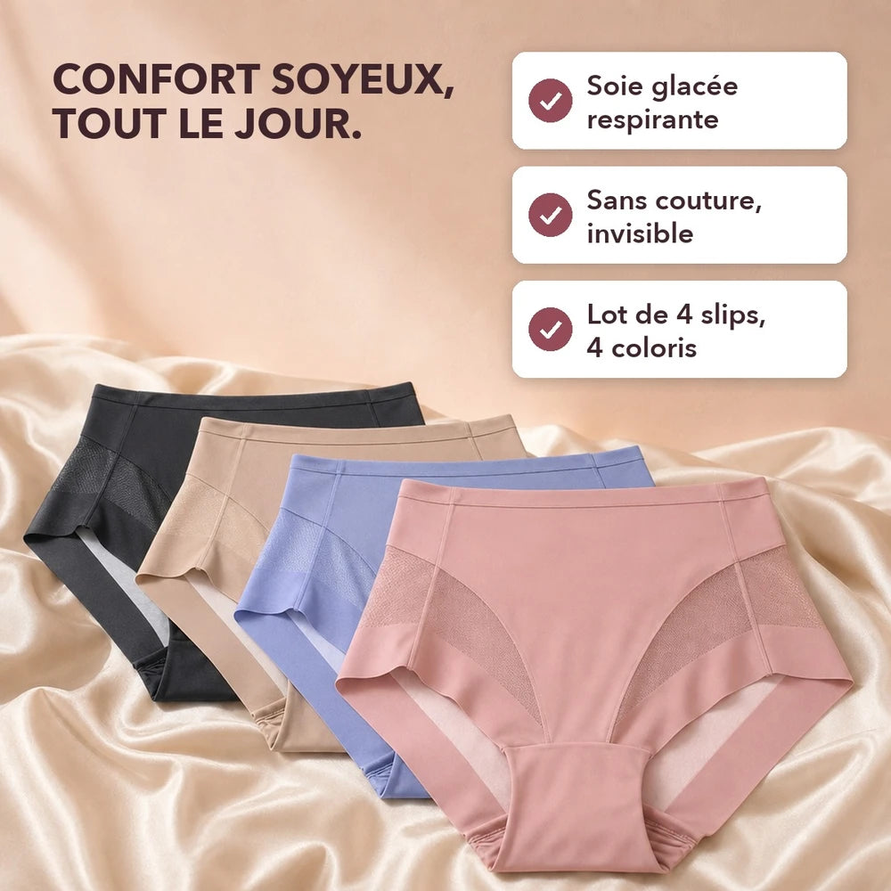 1+1 OFFERT · AUJOURD'HUI · SilkSculpt™ · Culottes élégantes en soie glacée