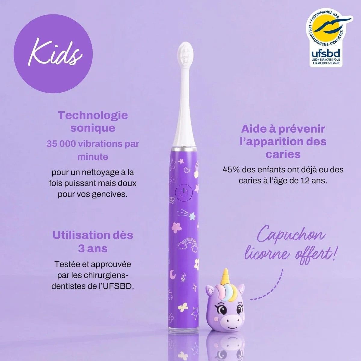 -50 % · OFFRE LIMITÉE · SmileSpark™ · Brosse Électrique Enfant