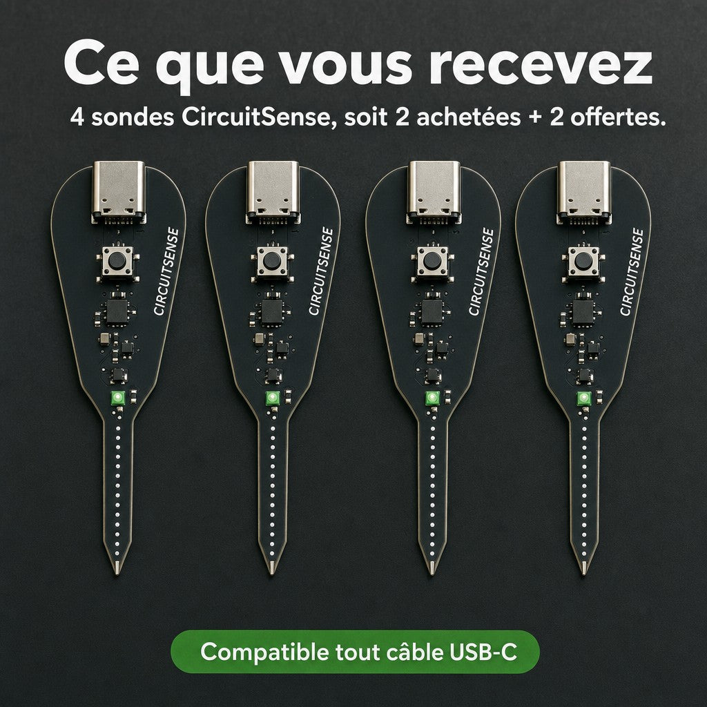 Contenu du lot CircuitSense™ : 4 sondes, 2 achetées et 2 offertes