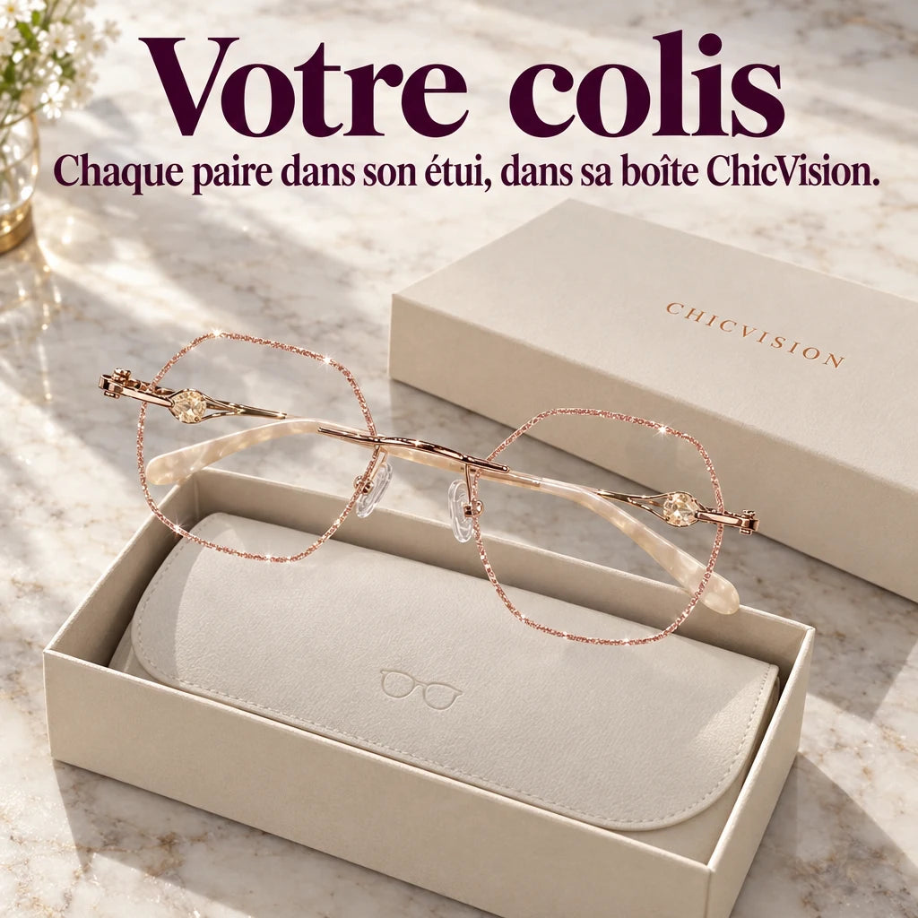 Votre colis : chaque paire dans son étui, dans sa boîte ChicVision